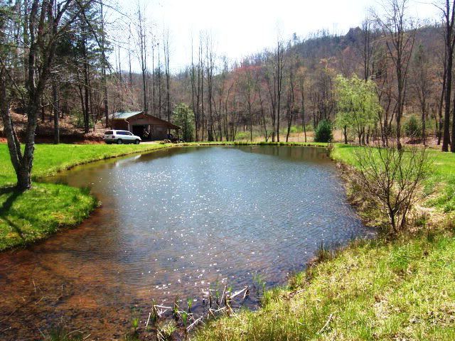 Beautiful STOCKED POND, waterfalls, creeks, walking trails and long-range mountain views, Franklin NC Estate Home for Sale, Franklin NC Realty
